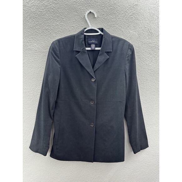 Andrea Viccaro Womens Blazer Jacket Size 10 Gray Button Up - Picture 1 of 9
